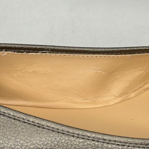 Liz Claiborne Shoes Womens 9.5 Gold Metallic Iris Ballet Flats Slip On Comfort - Picture 7 of 9